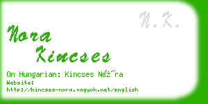 nora kincses business card